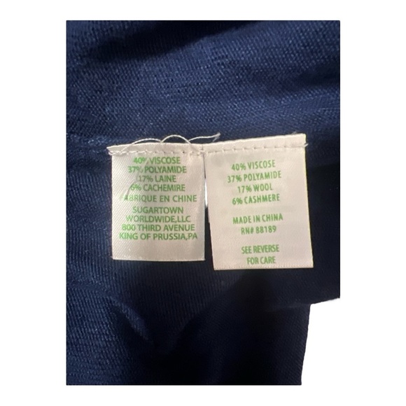 Lilly Pulitzer Navy Blue Drawstring Open Front Cardigan Size Small CA1 - Picture 4 of 4